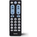 Hama Universal IR Remote Control for Over 1000 Devices Teachable Control 2 Devices Big Illuminating Buttons 10m Range