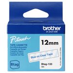 Brother BTAG-133 nastro per etichettatrice Blu su trasparente