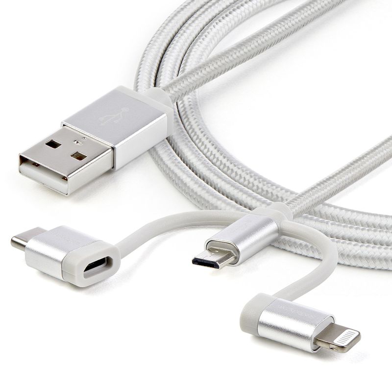 StarTech.com-Cavo-di-ricarica-multiplo-USB-da-1m---Adattatore-da-USB-a-Micro-USB-o-USB-C-o-Lightning-per-iPhone---iPad---iPod---Android---Certificato-Apple-MFi---Caricatore-USB-3-in-1---Intrecciato