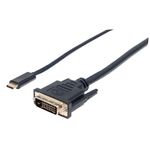 Manhattan 152457 cavo e adattatore video 2 m USB tipo-C DVI Nero (USB-C to DVI-D Cable 1080p60Hz 2m Male to Female Black