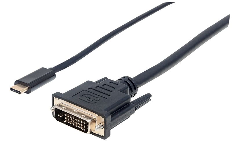 Manhattan-152457-cavo-e-adattatore-video-2-m-USB-tipo-C-DVI-Nero--USB-C-to-DVI-D-Cable-1080p60Hz-2m-Male-to-Female-Black