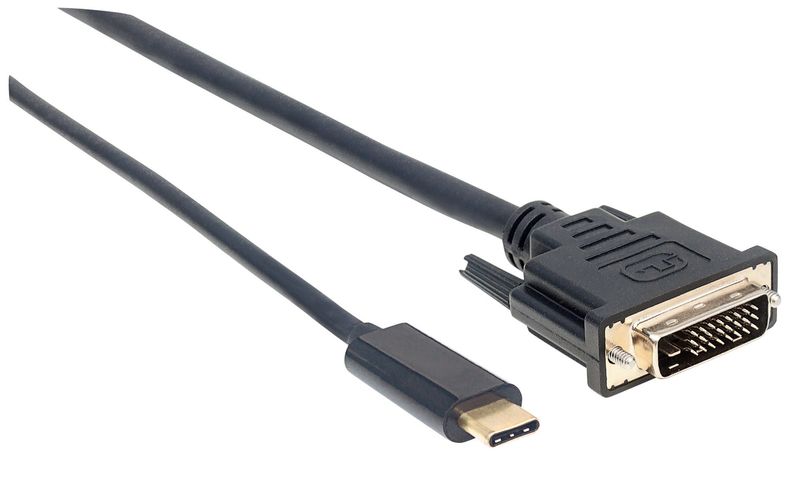 Manhattan-152457-cavo-e-adattatore-video-2-m-USB-tipo-C-DVI-Nero--USB-C-to-DVI-D-Cable-1080p60Hz-2m-Male-to-Female-Black