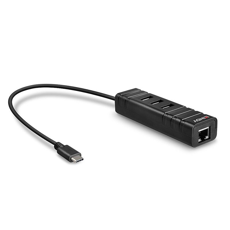 Hub---Convertitore-Ethernet-USB-3.1---Da-USB-3.1-Tipo-C-a-rete-Gigabit-Ethernet---Interfacce-USB-C-a-RJ45---3x-USB-Tipo-