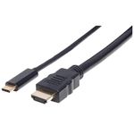 Manhattan 151764 cavo e adattatore video 2 m USB tipo-C HDMI tipo A Standard Nero (USB-C TO HDMI CABLE 2M- - MALE/MALE 4