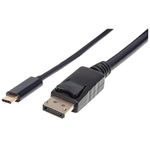 Manhattan 152464 cavo e adattatore video 2 m USB tipo-C DisplayPort Nero (USB-C to DisplayPort Cable 4K60Hz 2m Male to M