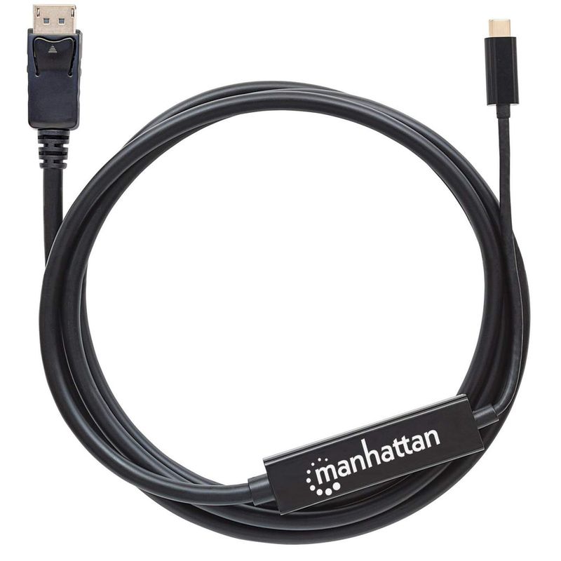 Manhattan-152464-cavo-e-adattatore-video-2-m-USB-tipo-C-DisplayPort-Nero--USB-C-to-DisplayPort-Cable-4K60Hz-2m-Male-to-M