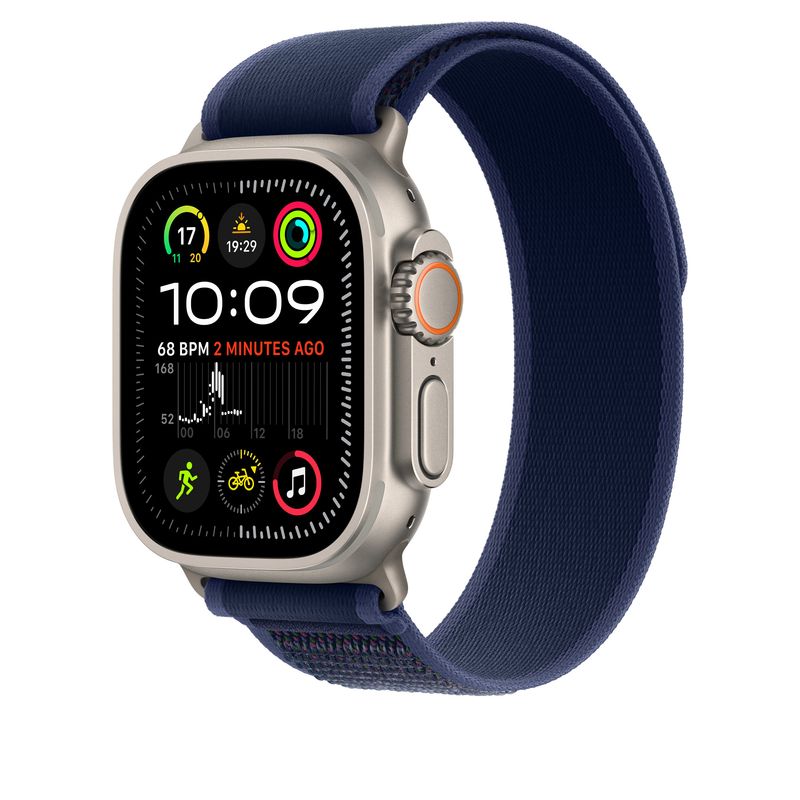 Apple-MXTW3ZM-A-accessorio-indossabile-intelligente-Band-Blu-Nylon-Poliestere-Spandex-Titanio--Apple-Watch-49-Blue-N-Ti-