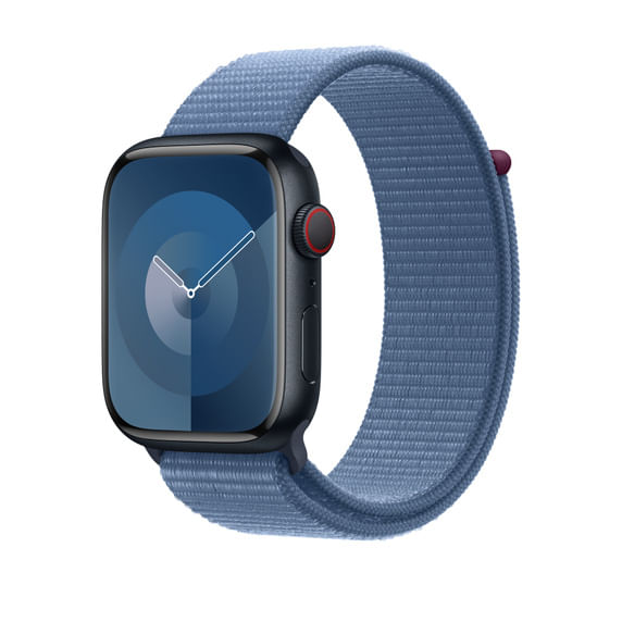 Apple-MT5H3ZM-A-accessorio-indossabile-intelligente-Band-Blu-Nylon-Poliestere-riciclato-Spandex---APPLE-WATCH-45-WINTER-