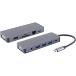 Massima connettività S/CONN USB-DOCK--Docking station multiporta USB-C 11in1 HDMI VGA PD Hub SD LAN AUX (14-05028)