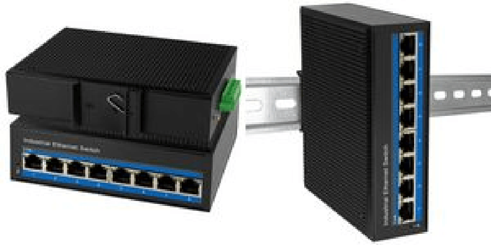 LogiLink Industrial Gigabit Ethernet Switch, 8-Port 10/100/1000 Base-TX RJ45, Plug & Play, schwarzes Metallge - 1 StÃ¼ck