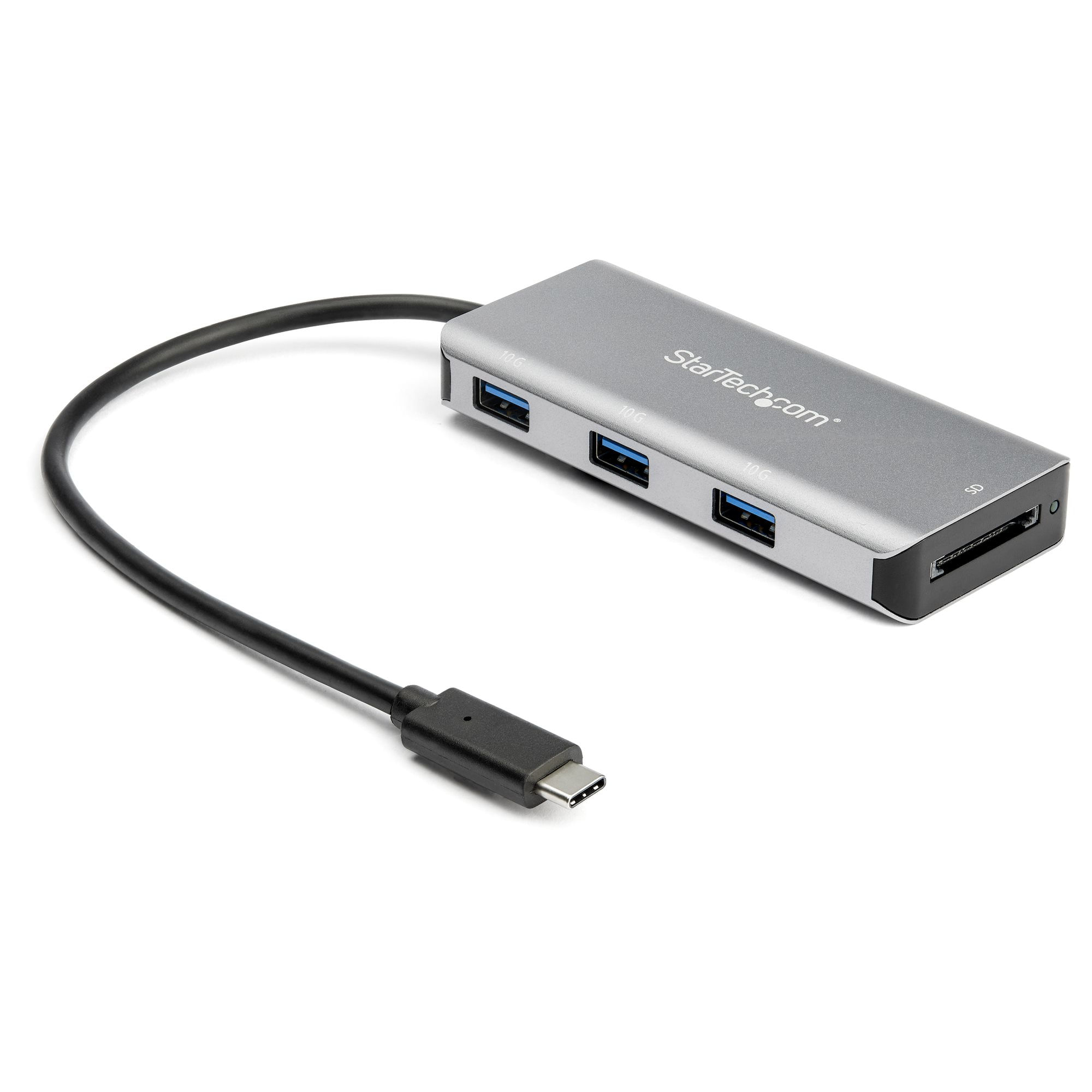 StarTech.com Hub USB-C a 3 porte con lettore per schede SD - 10 Gbps - 3 USB-A (USB C HUB WITH SD CARD READER - 3 PORT U