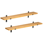 HOMCOM-Set-da-2-Mensole-da-parete-in-Legno-di-Pino-90x15x-2.5-Marrone