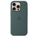 Apple Custodia MagSafe in silicone per iPhone 16 Pro - Verde lago (iPhone 16 Pro Si Case Lake Green)