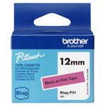 Brother-BTAG-P31-nastro-per-etichettatrice-Nero-su-rosa