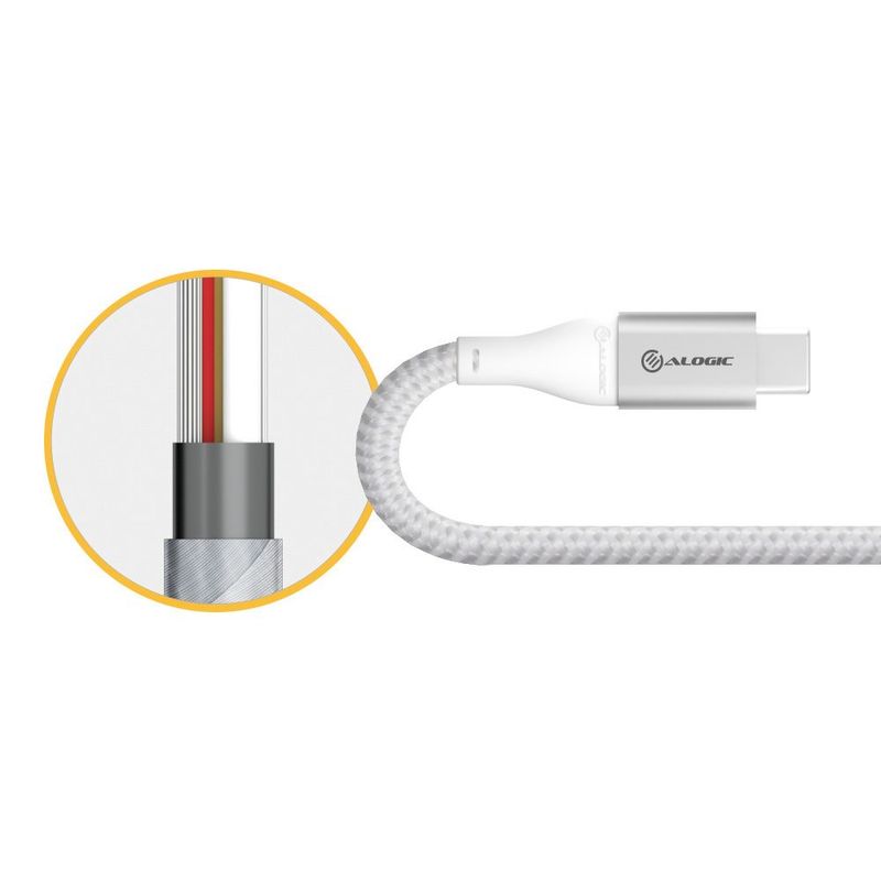 ALOGIC-ULCC2030-SLV-cavo-USB-03-m-USB-2.0-USB-C-Grigio--30CM-SUPER-ULTRA-USB-2.0-USB-C---TO-USB-C-CABLE-SILVER-