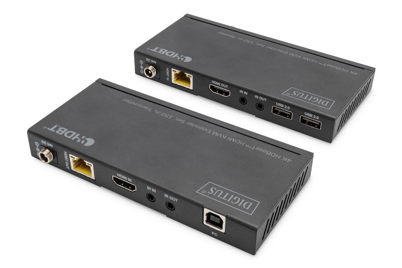 Estensore-KVM-HDMI-HDBadeT-DIGITUS-150-m-4K-60-Hz-USB-2.0-PoC-IR-nero