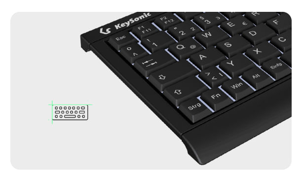 KEYSONIC-Tastiera-Super-Mini-QWERTZ-ABS-adattatore-USB-PS-2-nera