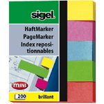 Sigel HN625 etichetta autoadesiva Blu, Verde, Rosa, Rosso, Giallo 200 pz