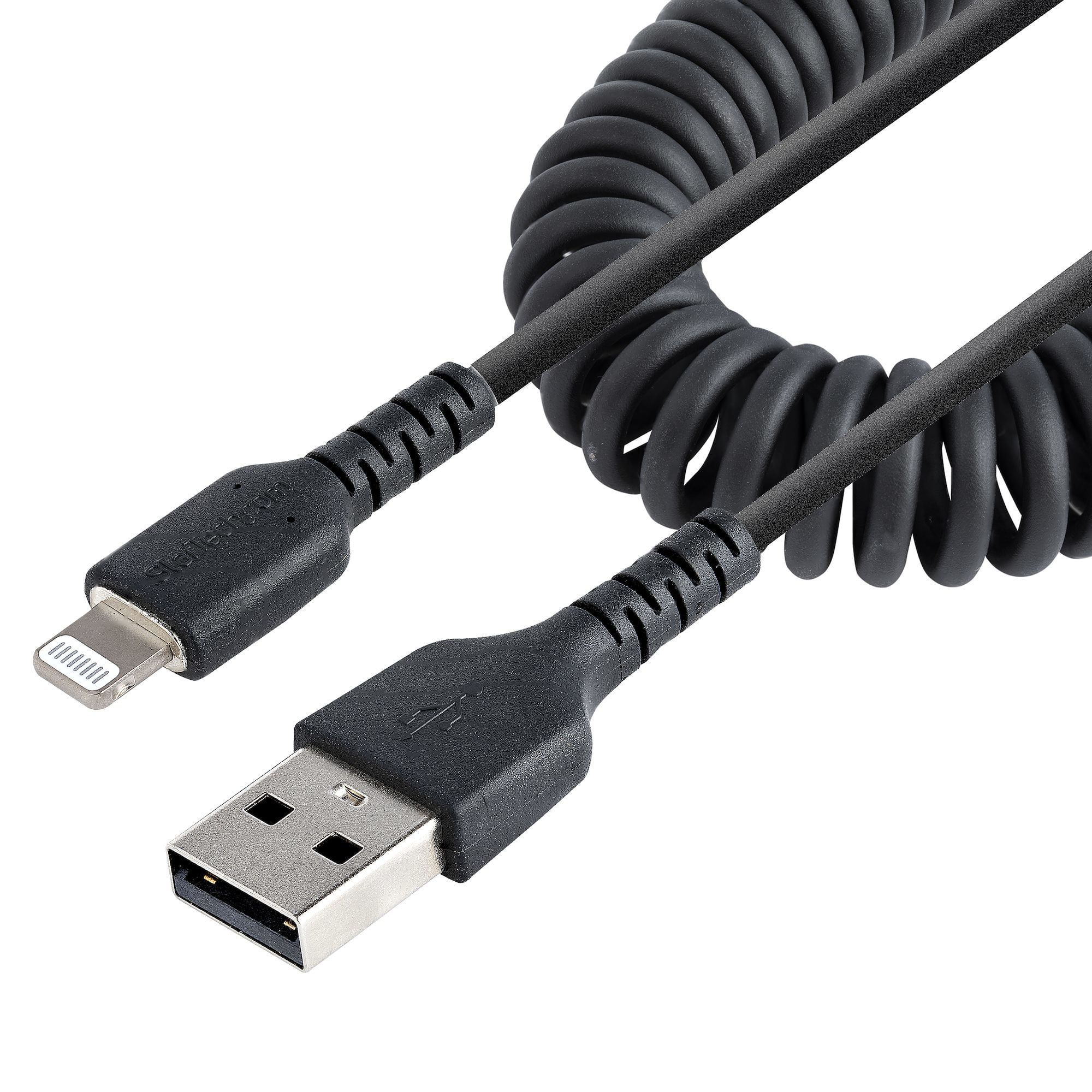 StarTech.com Cavo Lightning a USB-A da 1m Certificato MFi, Cavetto iPhone Spiralato di Ricarica/Alimentazione