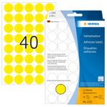 HERMA - carta - opaca - adesivo permanente - giallo - 19 mm rotondo 1280 etichetta(e) (32 fogli x 40) etichette