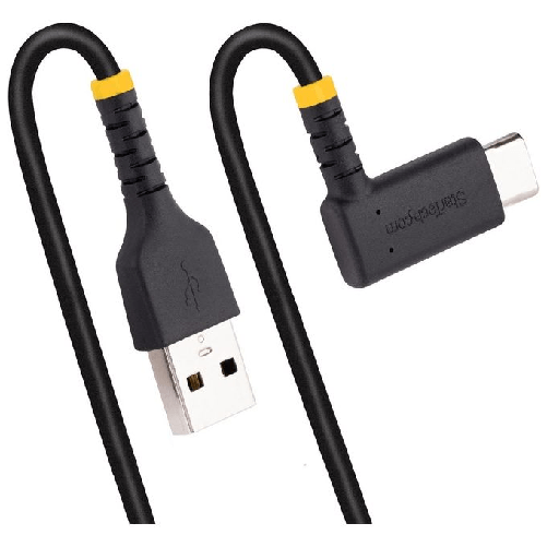 StarTech.com-Cavo-da-USB-A-a-USB-C-a-90°-da-1m---Cavetto-di-Ricarica-Veloce-USB-Tipo-C-per-uso-intensivo---Cavo-Dati-da-USB-2.0-Type-A-a-Type-C-in-Fibra-Aramidica---3A---Nero--R2ACR-1M-USB-CABLE-