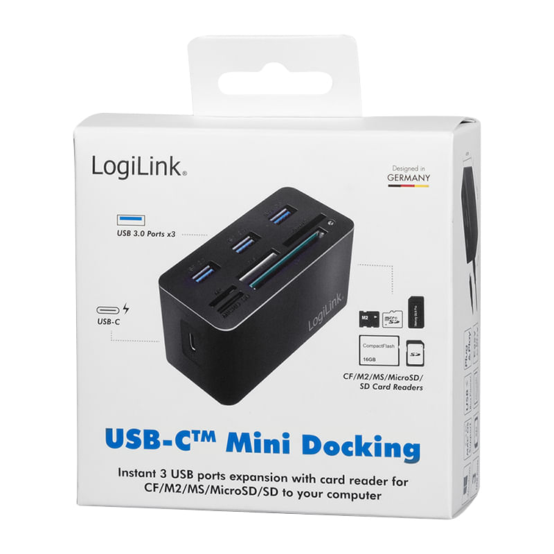 LogiLink-CR0046-Notebook-Dockingstation---Portreplikator-Verkabelt-USB-3.2-Gen-1--3.1-Gen-1--Type-C-Schwarz--CR0046-