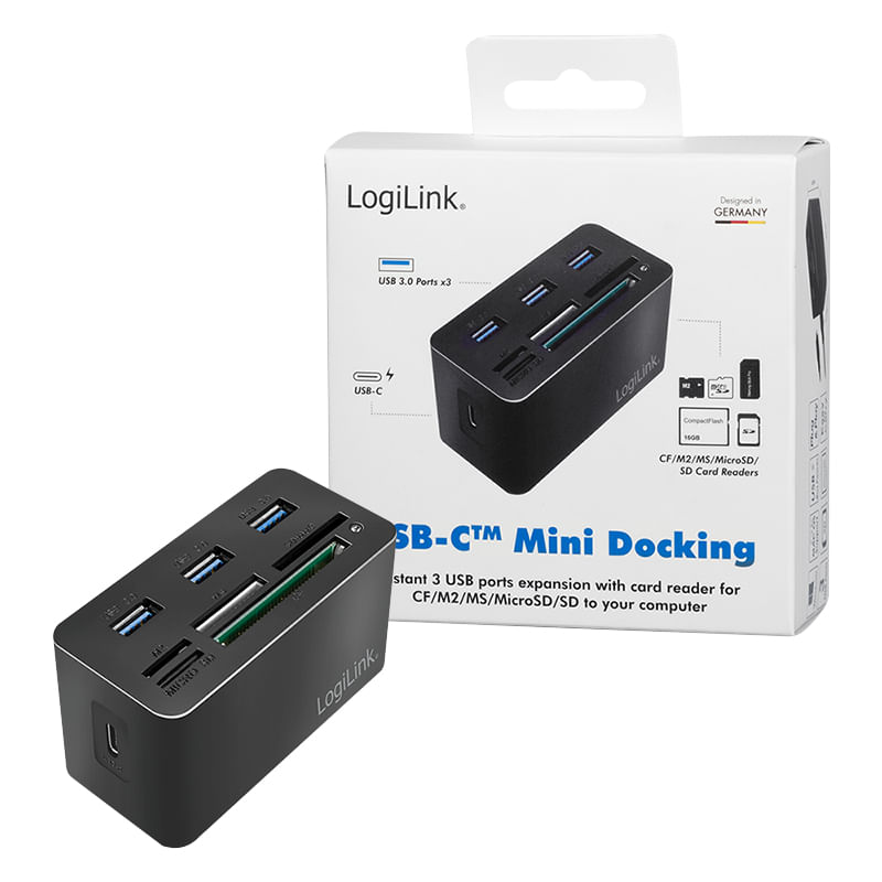 LogiLink-CR0046-Notebook-Dockingstation---Portreplikator-Verkabelt-USB-3.2-Gen-1--3.1-Gen-1--Type-C-Schwarz--CR0046-