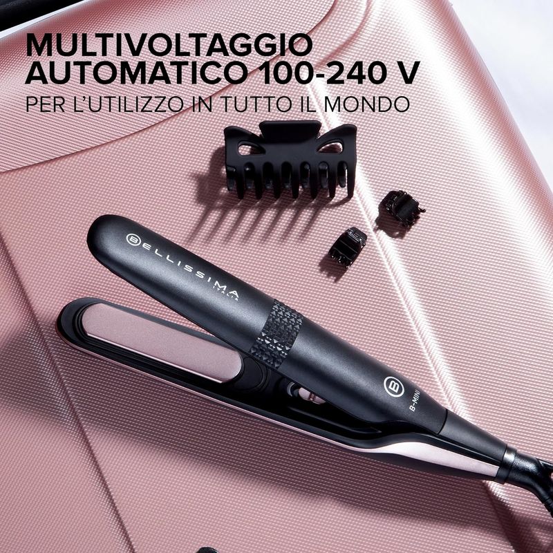 Imetec-Piastra-Capelli-Bellissima-B-Mini-Matt-Black-and-Metallic-Rose