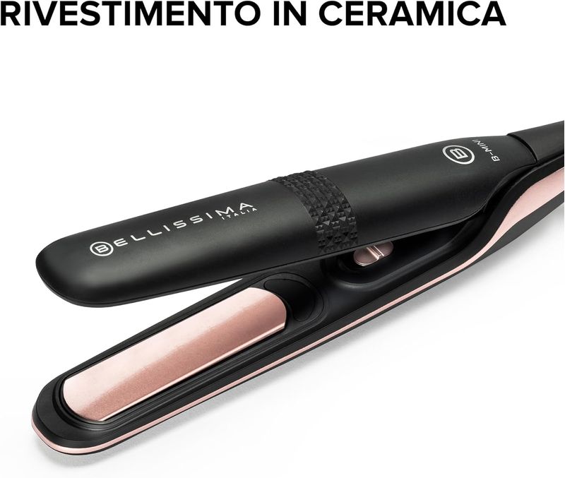 Imetec-Piastra-Capelli-Bellissima-B-Mini-Matt-Black-and-Metallic-Rose