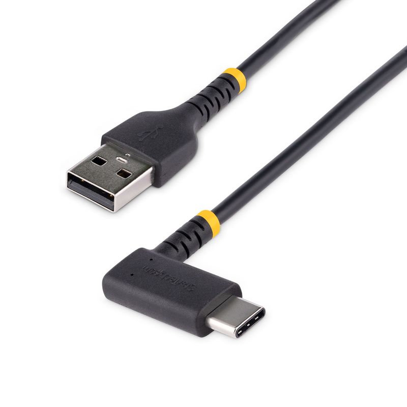 StarTech.com-Cavo-da-USB-A-a-USB-C-a-90°-da-2m---Cavetto-di-Ricarica-Veloce-USB-Tipo-C-per-uso-intensivo---Cavo-Dati-da-USB-2.0-Type-A-a-Type-C-in-Fibra-Aramidica---3A---Nero--R2ACR-2M-USB-CABLE-