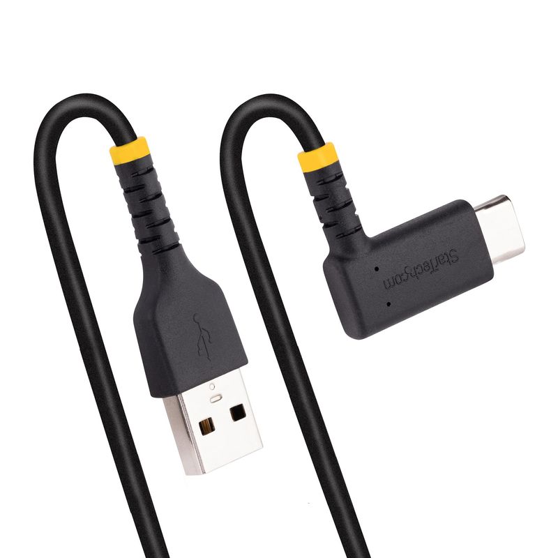 StarTech.com-Cavo-da-USB-A-a-USB-C-a-90°-da-2m---Cavetto-di-Ricarica-Veloce-USB-Tipo-C-per-uso-intensivo---Cavo-Dati-da-USB-2.0-Type-A-a-Type-C-in-Fibra-Aramidica---3A---Nero--R2ACR-2M-USB-CABLE-