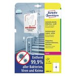 Avery Etichette Avery Antimicrobial - Bianco - A4 - Poliestere - Laser - Permanente - Rettangolare (L8003-10)