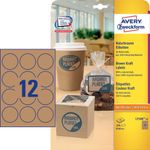 Avery-Zweckform-L7106---Etiketten---permanent-adhesive---Naturbraun---60-mm-rund-240-Etikett-en---20-Bogen-x-12-