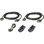 Aten Set di cavi KVM sicuri USB DVI-D Dual Link doppio display da 3 m - 3 m - DVI-D - Nero - USB tipo A - 35 mm - DVI-D