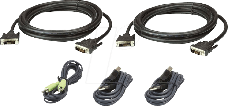 Aten-Set-di-cavi-KVM-sicuri-USB-DVI-D-Dual-Link-doppio-display-da-3-m---3-m---DVI-D---Nero---USB-tipo-A---35-mm---DVI-D-