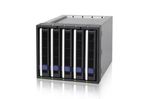 IcyDock-FatCage-MB155SP-B---5-Bay-EZ-Tray-3.5--SATA-Hard-Drive-Hot-Swap-Backplane-Cage-in-3x-External-5.25--Bay