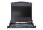 ATEN-8-Port-Single-Rail-17--Widescreen-LCD-KVM-Switch-with-USB-Peripheral-Support-Broadcast-Mode-Daisy-Chain-and-Externa