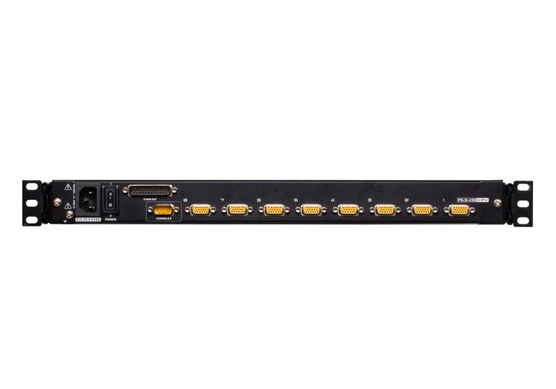 ATEN-8-Port-Single-Rail-17--Widescreen-LCD-KVM-Switch-with-USB-Peripheral-Support-Broadcast-Mode-Daisy-Chain-and-Externa