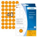 HERMA - Etichette di carta autoadesive opache e permanenti - Arancione luminoso - 19 mm rotonde 960 etichetta(e) (24 fog