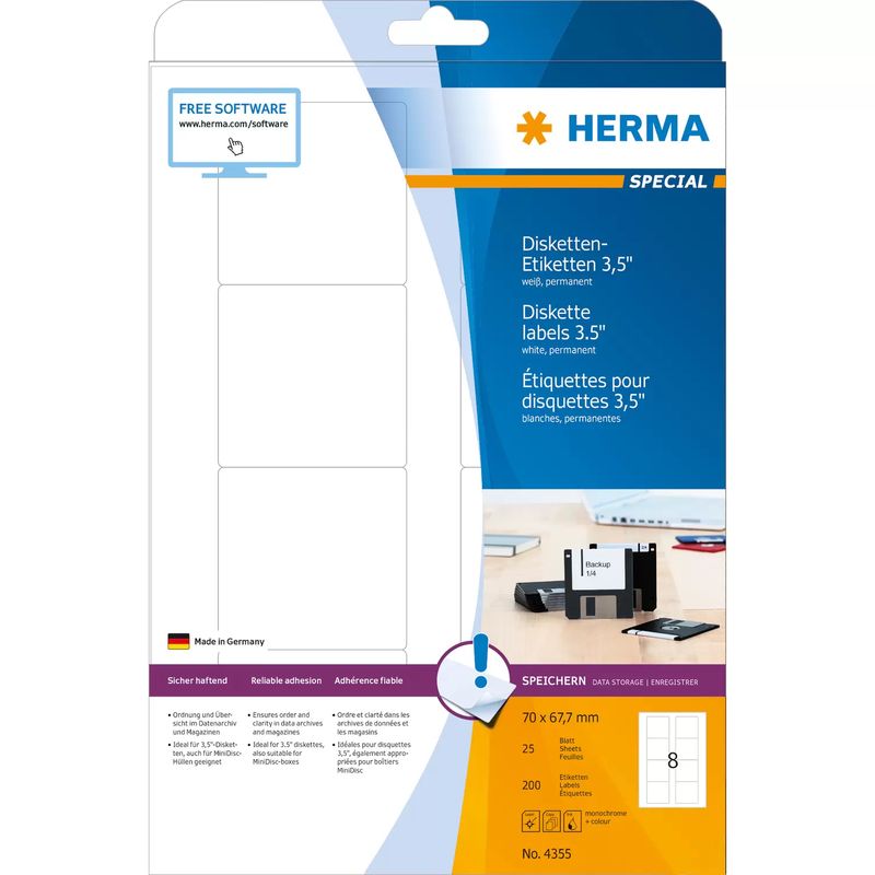 HERMA-SuperPrint---Etichette-autoadesive-su-dischetto---bianco---677-x-70-mm---25-pz.--4355-