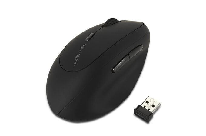Kensington Mouse wireless Kensington Pro Fit Ergo - mouse - ergonomico - per mancini - 6 pulsanti - wireless - 24 GHz