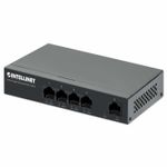 INTELLINET 5-Port Gigabit Ethernet PoE+ Switch Vier PSE PoE+ Gigabit-Ports, ein Gigabit-Port, PoE-Leistungsbudget 40 W,