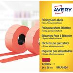 Avery Zweckform RPLP1626 - Carta - Adesivo permanente - Perforato - Rosso - 26 x 16 mm 12000 Etichetta(e) (10 Rotolo(i)