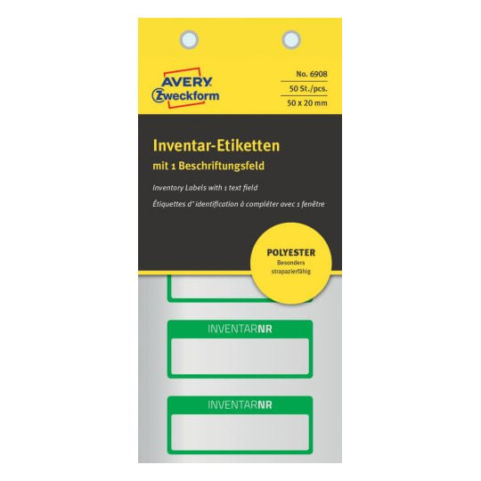 Etichette-inventario-AVERY-Zweckform-pellicola-di-poliestere-verde-50-x-20-mm-1-campo-di-etichettatura-stampa-del-testo-