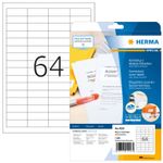 HERMA Special - Etichette di carta per correzione/copertura opaca autoadesiva permanente - bianco - 483 x 169 mm - 1600