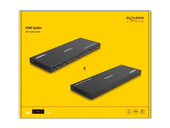 Delock-Splitter-HDMI-da-1-ingresso-HDMI-a-8-uscite-HDMI-4K-60-Hz-con-downscaler