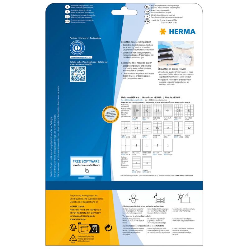 Etichette-universali-riciclabili-HERMA-254-x-16-mm-20-fogli-bianchi-autoadesivi-stampabili-permanenti---1-pezzo--1