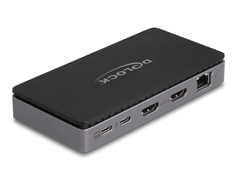 Delock-Docking-Station-USB-Tipo-C-4K---Doppio-HDMI-MST---USB---Gibabit-LAN---PD-3.0-85-W