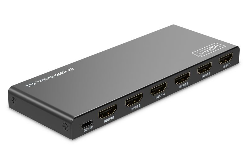 Switch-HDMI-8K-DIGITUS-5x1-8K-60Hz-HDR-HDCP-2.3-HDMI-2.1