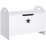 HOMCOM Baule Contenitore Portagiochi per Cameretta Bambini in Legno Bianco  62 x 40 x 46.5cm